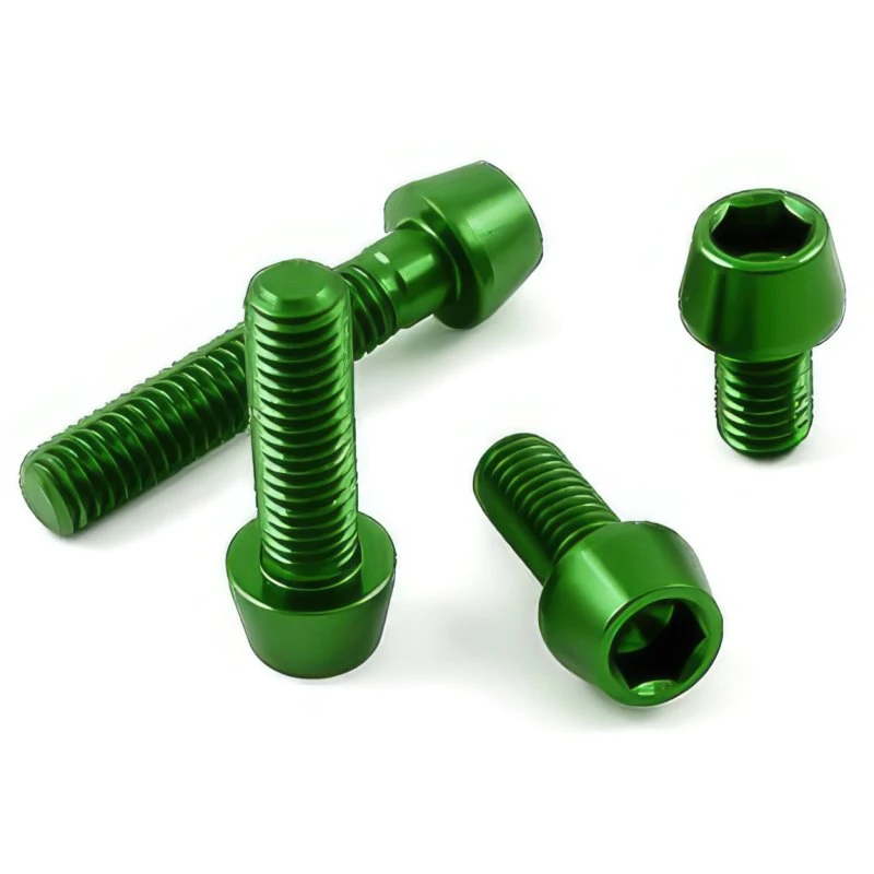 Aluminium - Schrauben - Innensechskant Konischer Kopf - Grün 1 Aluminium - Schrauben - Innensechskant Konischer Kopf - Grün