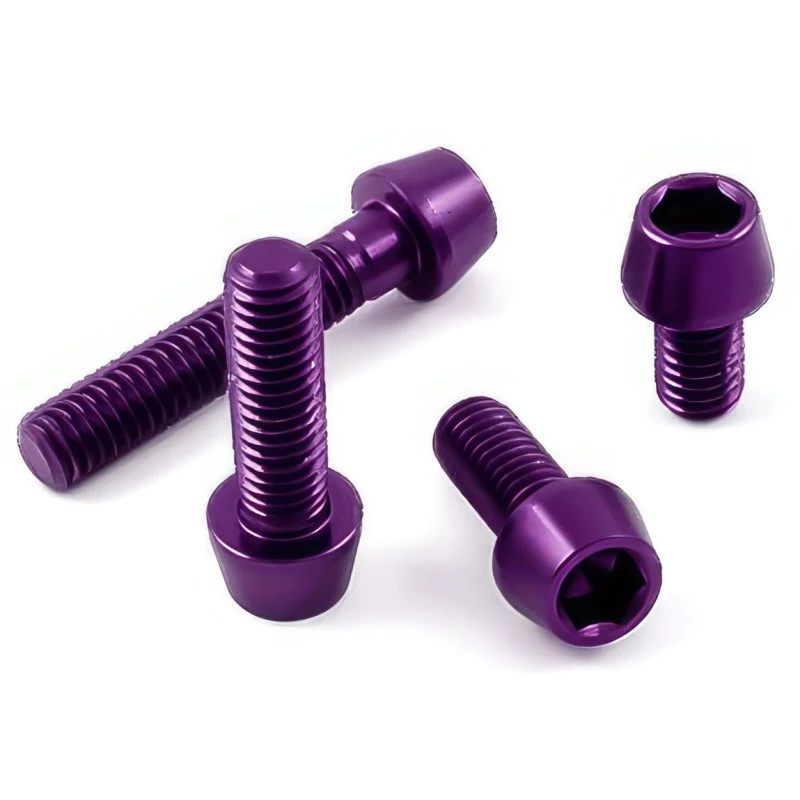 Aluminium - Schrauben - Innensechskant Konischer Kopf - Violett 1 Aluminium - Schrauben - Innensechskant Konischer Kopf - Violett