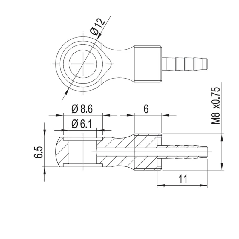 Alligator Banjo End - Leitungsanschluss Hebel - 90° 2 Alligator Banjo End - Leitungsanschluss Hebel - 90° – Bild 2